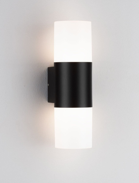 Nova Luce LED Außen-Wandleuchte Paul 10W warmweiss 3000K IP65 salzwasserfest Schwarz Aluminium Ø8,5cm 9176106
