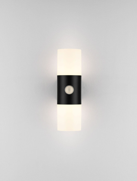Nova Luce LED Außen-Wandleuchte Paul 10W warmweiss 3000K Bewegungsmelder IP65 salzwasserfest Schwarz Aluminium Ø8,5cm 9176107