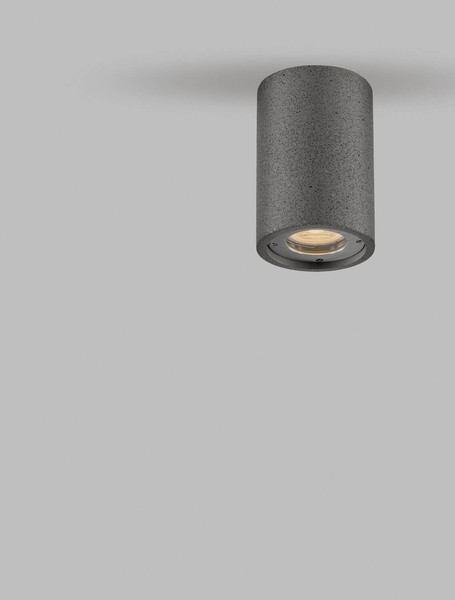 Nova Luce Außen-Wandleuchte Par GU10 IP65 salzwasserfest Schwarz Beton Ø9cm 9186181