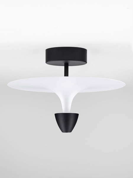Nova Luce LED Deckenleuchte Luet 11W warmweiss 3000K Schwarz Weiß Aluminium Ø34cm 9186700