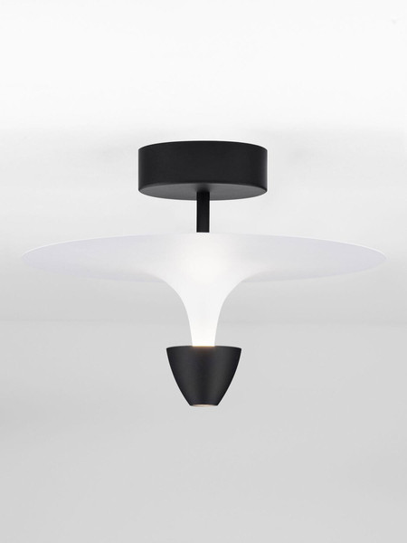 Nova Luce LED Deckenleuchte Luet 11W warmweiss 3000K Schwarz Weiß Aluminium Ø34cm 9186700