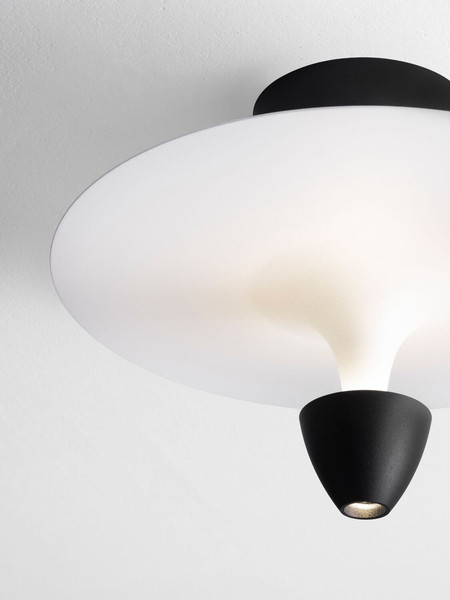 Nova Luce LED Deckenleuchte Luet 11W warmweiss 3000K Schwarz Weiß Aluminium Ø34cm 9186700