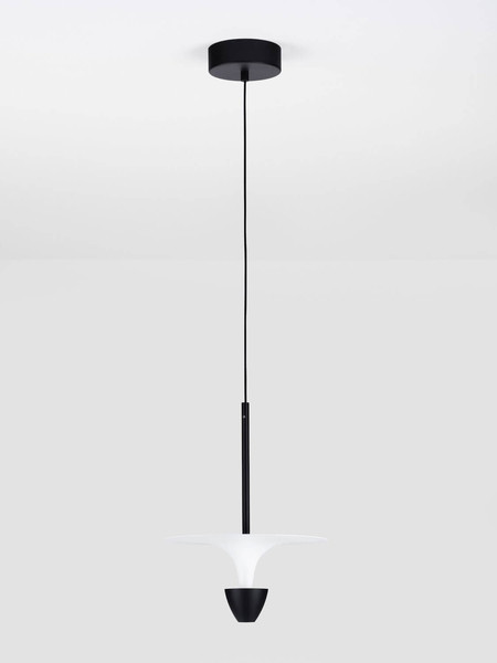 Nova Luce LED Pendelleuchte Luet 11W warmweiss 3000K Schwarz Weiß Aluminium Ø26cm 9186701