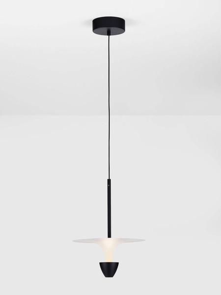 Nova Luce LED Pendelleuchte Luet 11W warmweiss 3000K Schwarz Weiß Aluminium Ø26cm 9186701