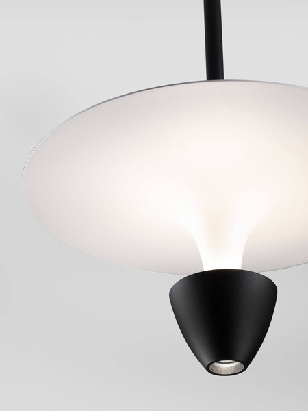 Nova Luce LED Pendelleuchte Luet 11W warmweiss 3000K Schwarz Weiß Aluminium Ø26cm 9186701