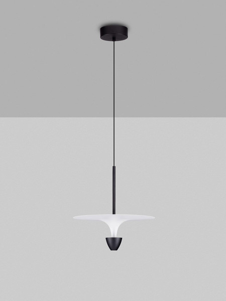 Nova Luce LED Pendelleuchte Luet 11W warmweiss 3000K Schwarz Weiß Aluminium Ø34cm 9186702