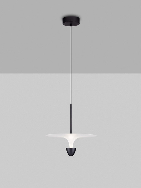 Nova Luce LED Pendelleuchte Luet 11W warmweiss 3000K Schwarz Weiß Aluminium Ø34cm 9186702