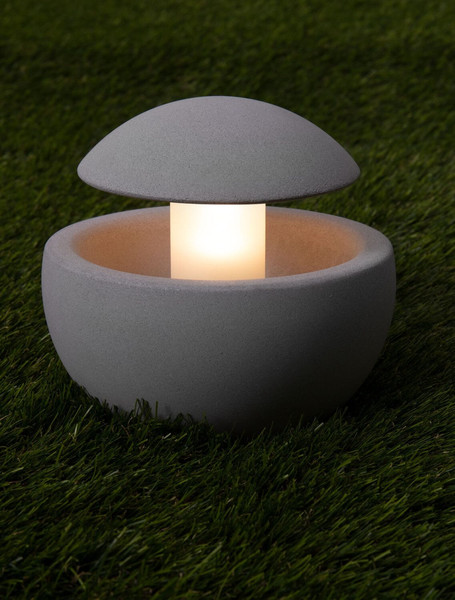 Nova Luce Bodeneinbauleuchte Minor G9 IP65 salzwasserfest Grau Beton Ø15cm 9186704