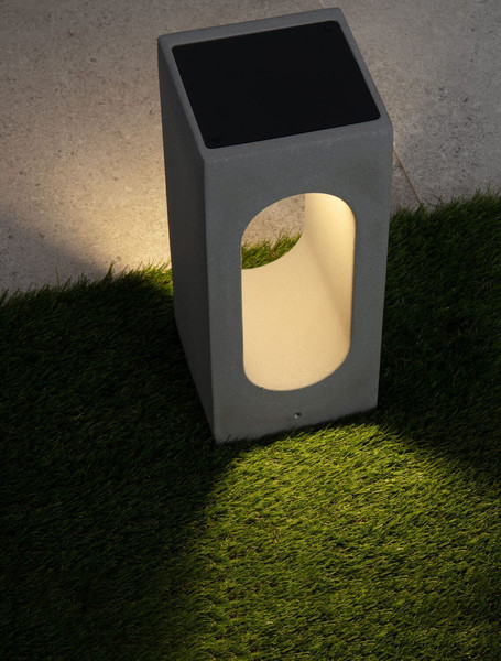 Nova Luce LED Sockelleuchte Stage 6W warmweiss 3000K IP65 salzwasserfest Grau Beton 35cm 9186707
