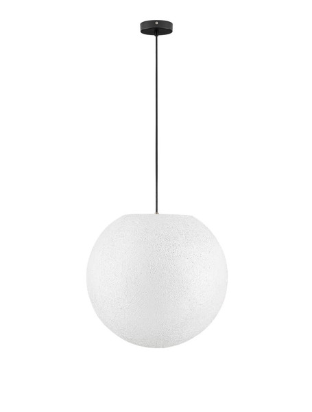 Nova Luce Außen-Pendelleuchte Moon E27 IP65 salzwasserfest Weiß Ø50cm 9186712