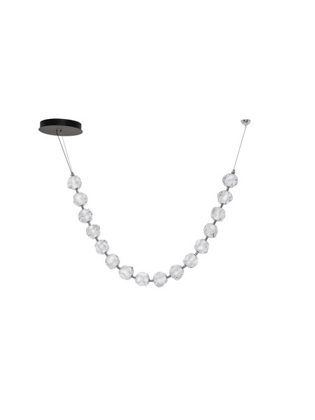 Nova Luce LED Pendelleuchte Ifos dimmbar 71W warmweiss 3000K Schwarz Chrom Metall 210x10cm 9186811