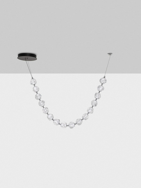 Nova Luce LED Pendelleuchte Ifos dimmbar 71W warmweiss 3000K Schwarz Chrom Metall 210x10cm 9186811