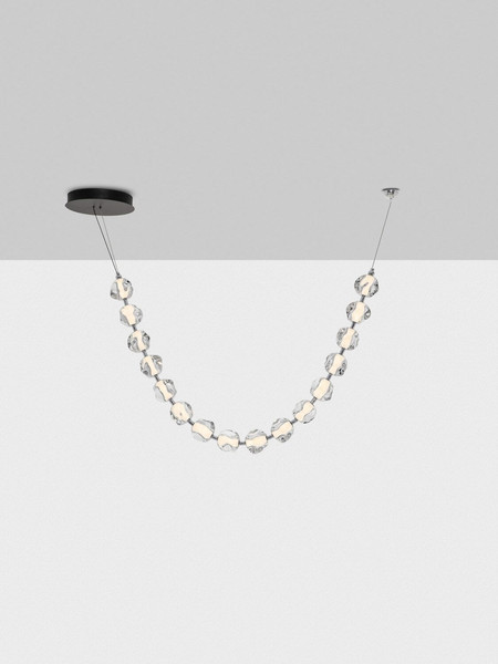 Nova Luce LED Pendelleuchte Ifos dimmbar 71W warmweiss 3000K Schwarz Chrom Metall 210x10cm 9186811