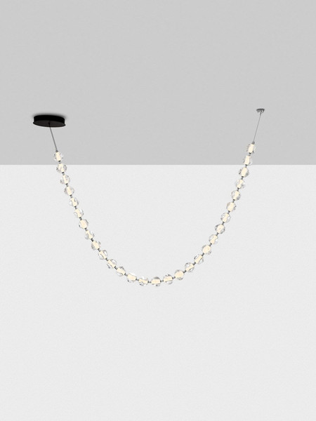 Nova Luce LED Pendelleuchte Ifos dimmbar 119W warmweiss 3000K Schwarz Chrom Metall 385x10cm 9186813