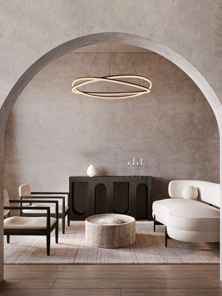 Nova Luce LED Pendelleuchte Ofelia dimmbar 68W warmweiss 3000K Schwarz Aluminium Ø95cm 9186935