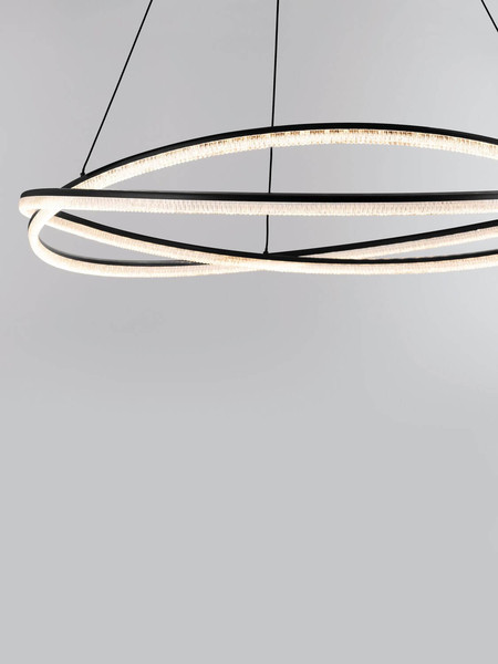 Nova Luce LED Pendelleuchte Ofelia dimmbar 68W warmweiss 3000K Schwarz Aluminium Ø95cm 9186935