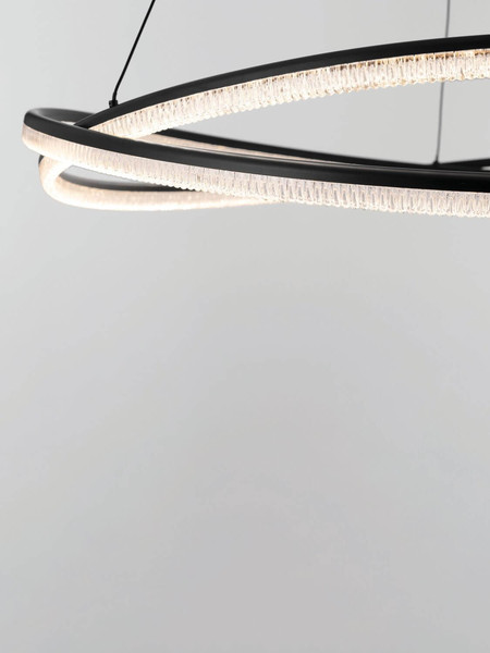 Nova Luce LED Pendelleuchte Ofelia dimmbar 68W warmweiss 3000K Schwarz Aluminium Ø95cm 9186935