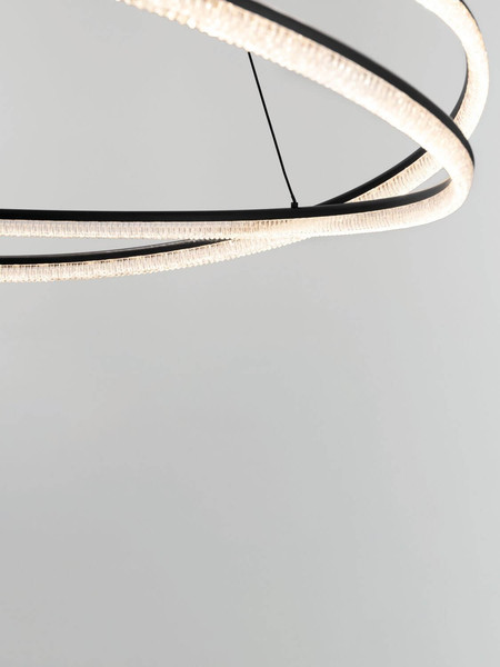 Nova Luce LED Pendelleuchte Ofelia dimmbar 68W warmweiss 3000K Schwarz Aluminium Ø95cm 9186935