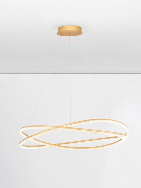 Nova Luce LED Pendelleuchte Ofelia dimmbar 68W warmweiss 3000K Messinggold Aluminium Ø95cm 9186936
