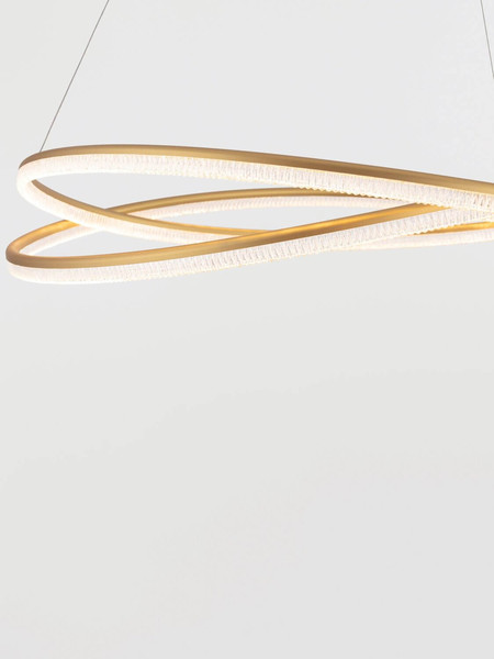 Nova Luce LED Pendelleuchte Ofelia dimmbar 68W warmweiss 3000K Messinggold Aluminium Ø95cm 9186936