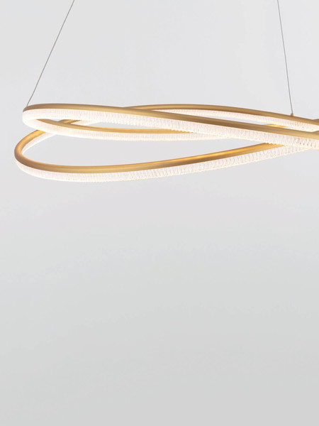 Nova Luce LED Pendelleuchte Ofelia dimmbar 68W warmweiss 3000K Messinggold Aluminium Ø95cm 9186936