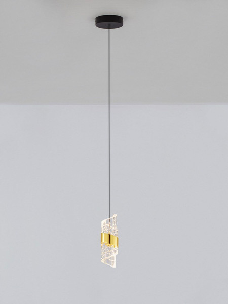 Nova Luce LED Pendelleuchte Seneca 8W warmweiss 3000K Platingold Schwarz Metall Ø12cm 9186937