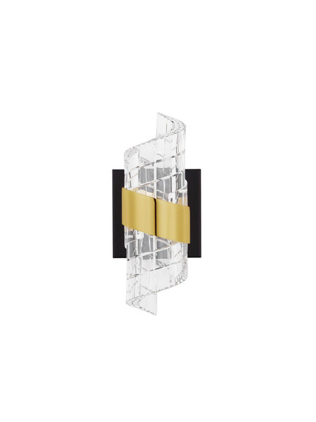 Nova Luce LED Wandleuchte Seneca 9W warmweiss 3000K Platingold Schwarz Metall 22x12cm 9186938