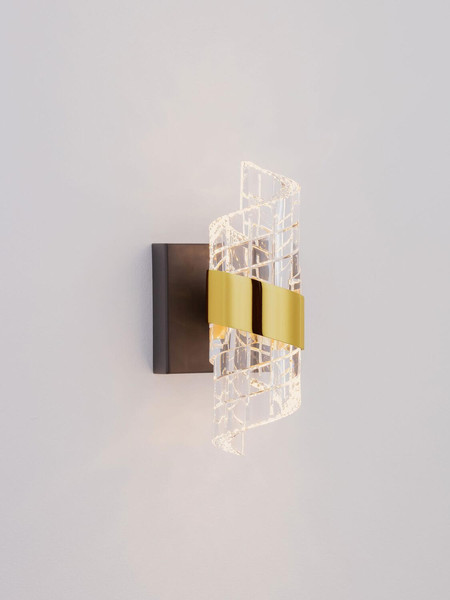 Nova Luce LED Wandleuchte Seneca 9W warmweiss 3000K Platingold Schwarz Metall 22x12cm 9186938