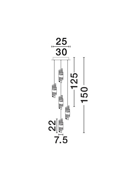 Nova Luce LED Pendelleuchte Seneca 41W warmweiss 3000K Platingold Schwarz Metall Ø30cm 9186939