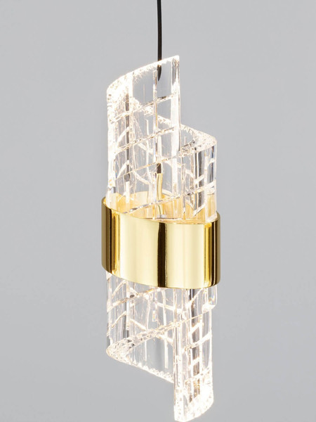 Nova Luce LED Pendelleuchte Seneca 41W warmweiss 3000K Platingold Schwarz Metall 83x7,5cm 9186940
