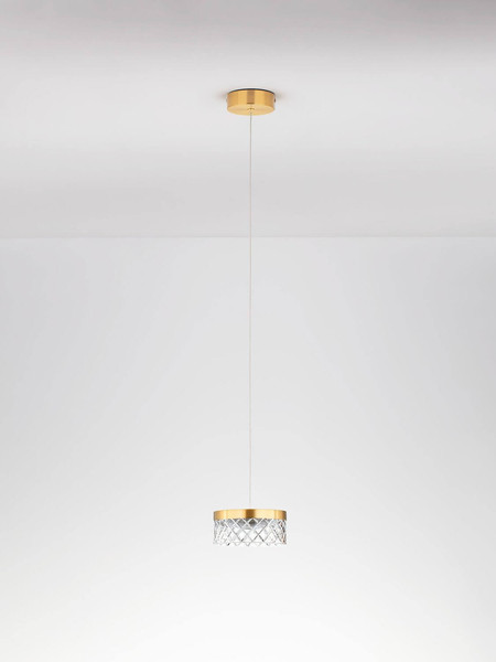 Nova Luce LED Pendelleuchte Bion 6W warmweiss 3000K Messinggold Metall Ø15cm 9186941