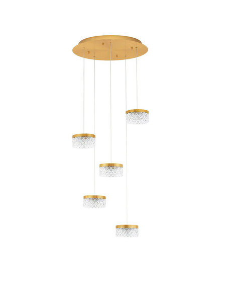 Nova Luce LED Pendelleuchte Bion 32W warmweiss 3000K Messinggold Metall Ø50cm 9186942