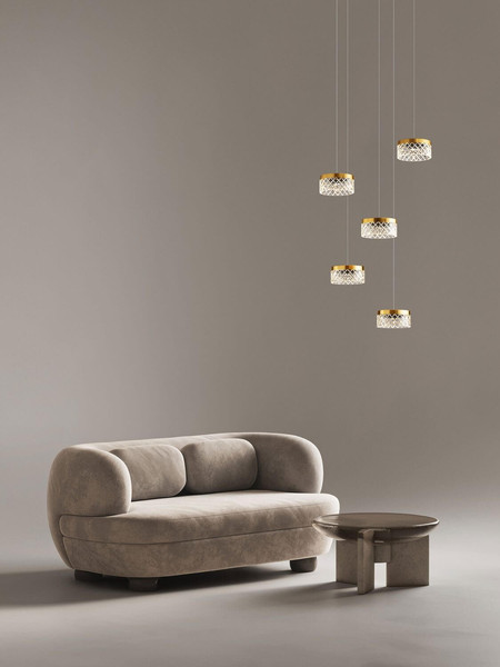 Nova Luce LED Pendelleuchte Bion 32W warmweiss 3000K Messinggold Metall Ø50cm 9186942