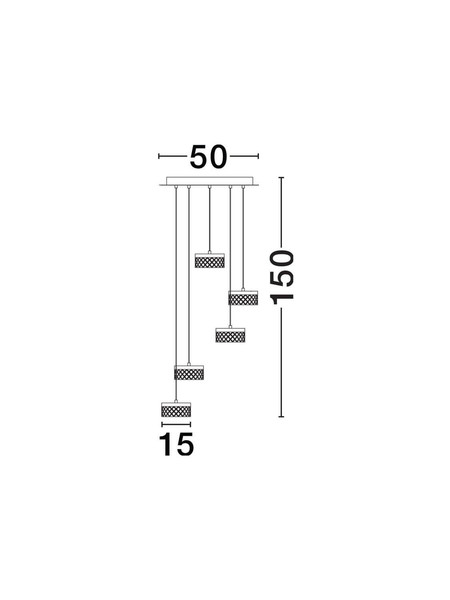 Nova Luce LED Pendelleuchte Bion 32W warmweiss 3000K Messinggold Metall Ø50cm 9186942