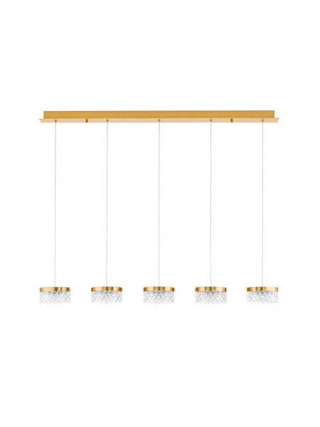 Nova Luce LED Pendelleuchte Bion 32W warmweiss 3000K Messinggold Metall 115x15cm 9186943