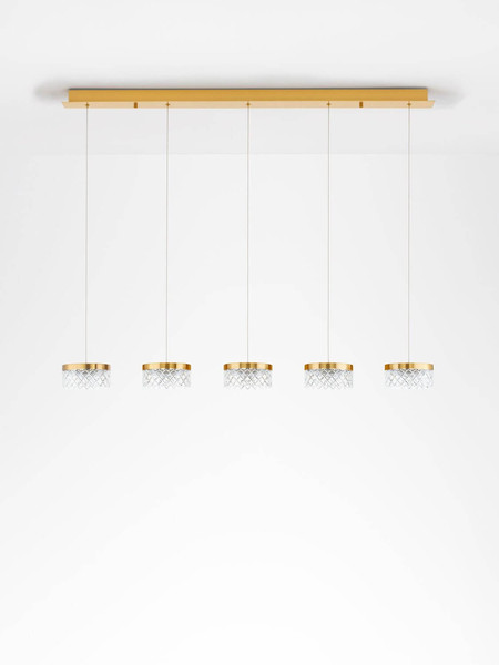 Nova Luce LED Pendelleuchte Bion 32W warmweiss 3000K Messinggold Metall 115x15cm 9186943