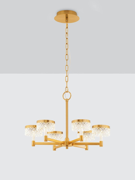 Nova Luce LED Pendelleuchte Bion 38W warmweiss 3000K Messinggold Metall Ø70cm 9186944