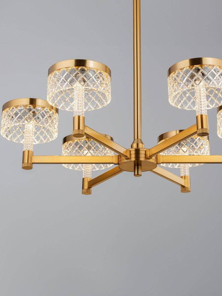 Nova Luce LED Pendelleuchte Bion 38W warmweiss 3000K Messinggold Metall Ø70cm 9186944