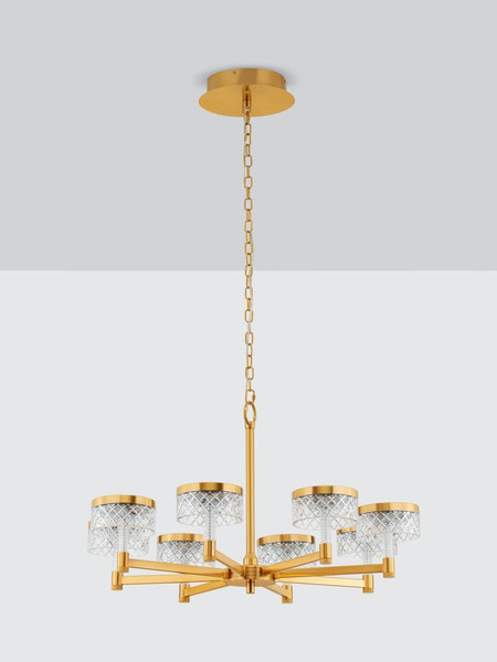 Nova Luce LED Pendelleuchte Bion 48W warmweiss 3000K Messinggold Metall Ø80cm 9186945
