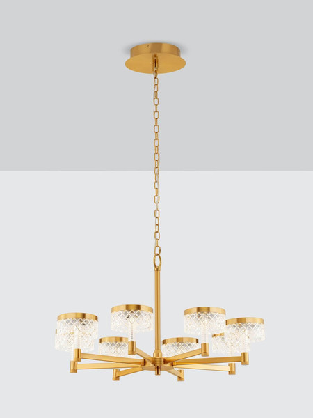 Nova Luce LED Pendelleuchte Bion 48W warmweiss 3000K Messinggold Metall Ø80cm 9186945