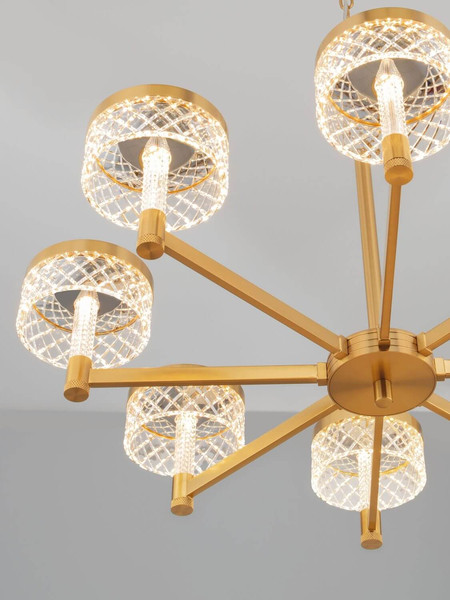 Nova Luce LED Pendelleuchte Bion 48W warmweiss 3000K Messinggold Metall Ø80cm 9186945