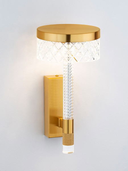 Nova Luce LED Wandleuchte Bion 8W warmweiss 3000K Messinggold Metall 28x17cm 9186946