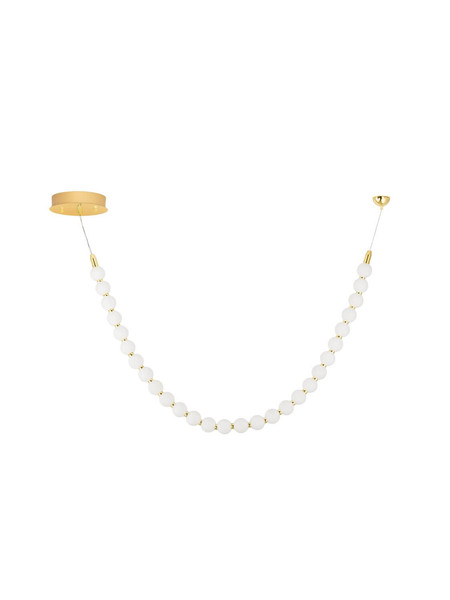 Nova Luce LED Pendelleuchte Perla dimmbar 48W warmweiss 3000K Gold Opal Glas Metall 116x24cm 9186955