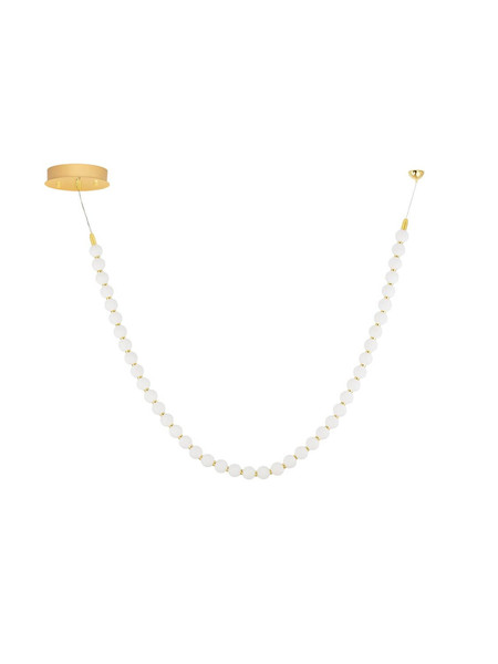 Nova Luce LED Pendelleuchte Perla dimmbar 69W warmweiss 3000K Gold Opal Glas Metall 115cm 9186956