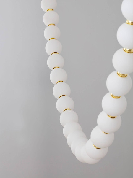 Nova Luce LED Pendelleuchte Perla dimmbar 69W warmweiss 3000K Gold Opal Glas Metall 115cm 9186956