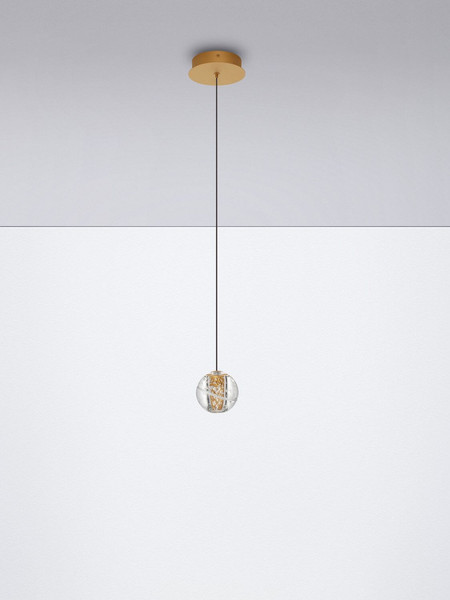 Nova Luce LED Pendelleuchte Licio 4W warmweiss 3000K Gold Glas Metall Ø14cm 9186958
