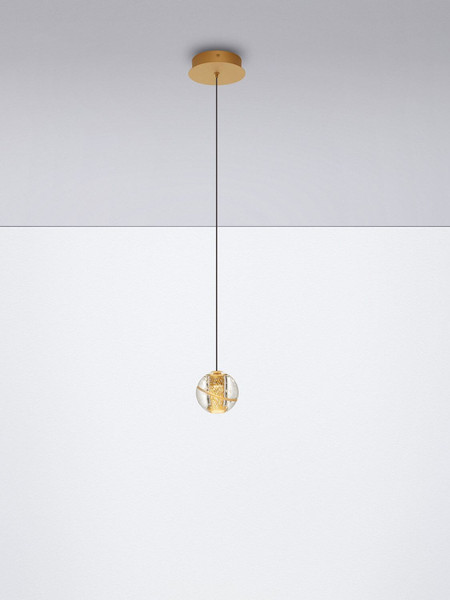 Nova Luce LED Pendelleuchte Licio 4W warmweiss 3000K Gold Glas Metall Ø14cm 9186958