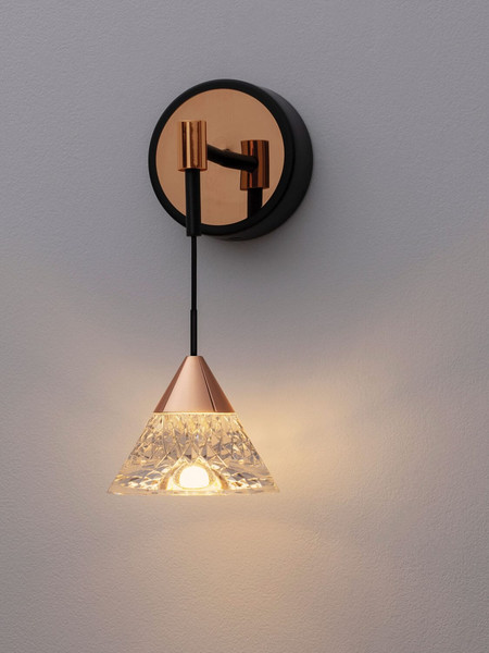 Nova Luce LED Wandleuchte Paluz 7W warmweiss 3000K Roségold Schwarz Metall Ø10,5cm 9186962