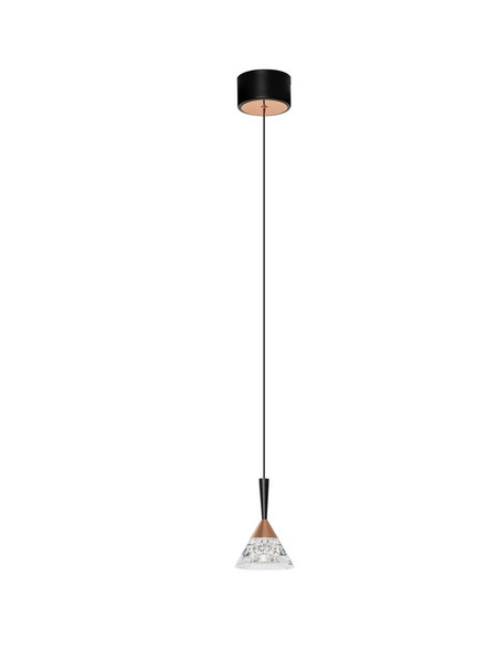 Nova Luce LED Pendelleuchte Paluz 7W warmweiss 3000K Roségold Schwarz Metall Ø10,5cm 9186963