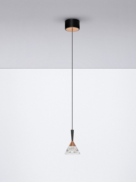 Nova Luce LED Pendelleuchte Paluz 7W warmweiss 3000K Roségold Schwarz Metall Ø10,5cm 9186963